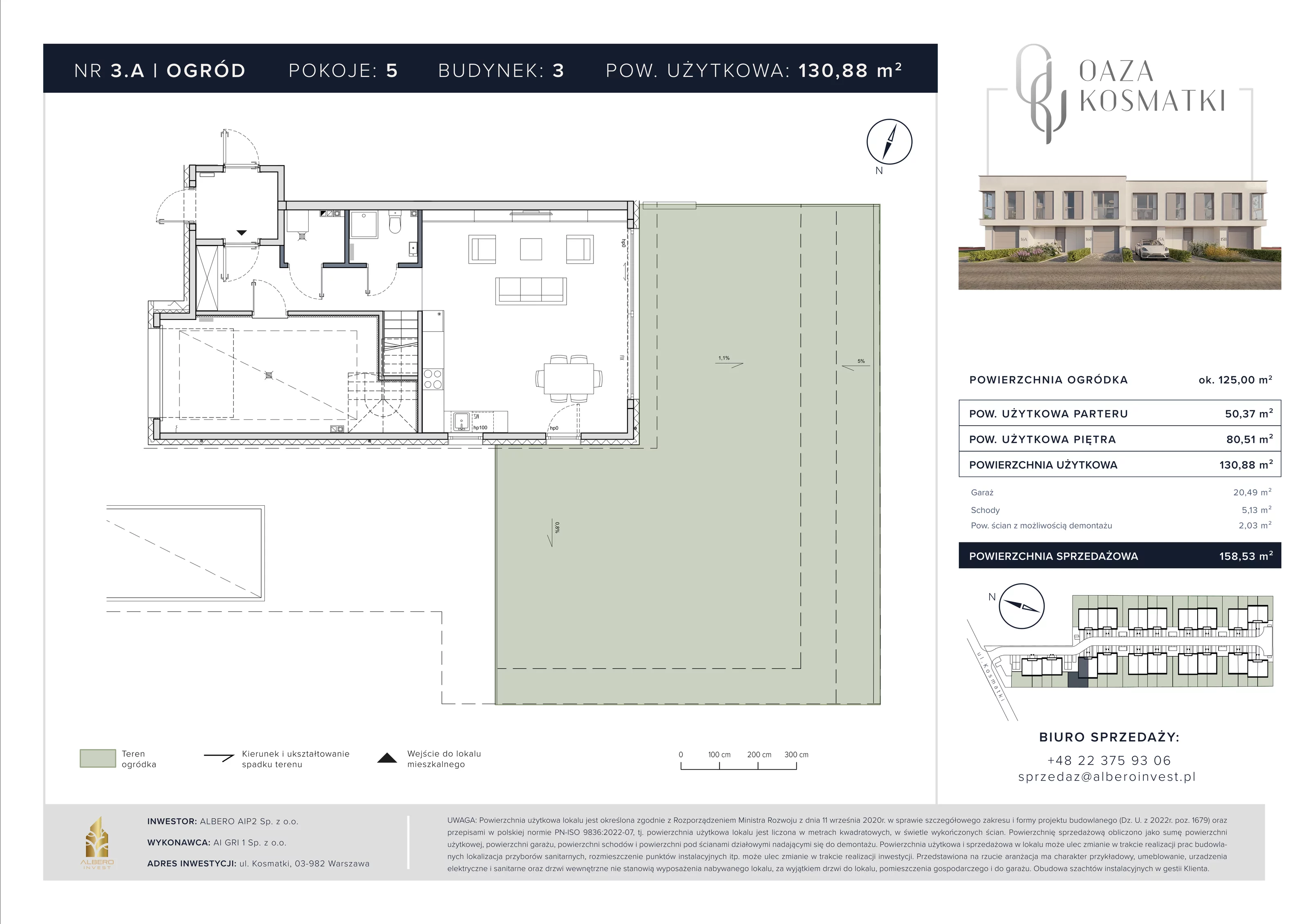 Dom 130,88 m², oferta nr 3.A, Oaza Kosmatki, Warszawa, Wawer, Gocław, ul. Kosmatki 32/34